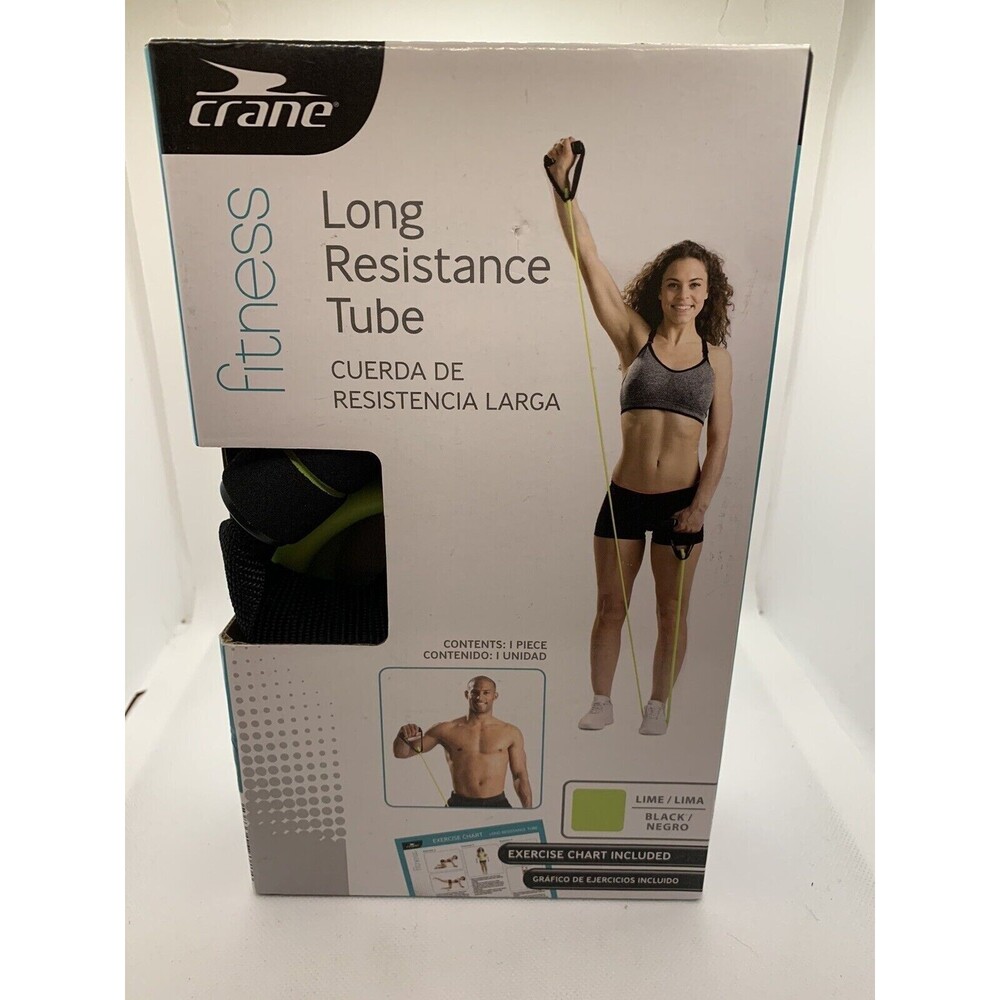 Workout Band Crane Fitness Long Resistance Band Tube Black OOB